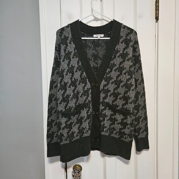 Madewell Grandpa Houndstooth Cardigan Sweater - Picture 4 of 9